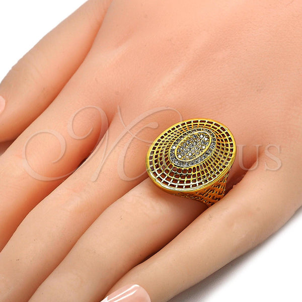 Gold Filled Ring — Multi Stone Ring with White Crystal Polished 01. — alternate product view — SKU 103759 | Oro Laminado anillo — Multi Stone Ring with cristal blanco pulido 01. — SKU 103759