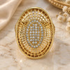 Oro Laminado Multi Stone Ring, Gold Filled Style with White Crystal, Polished, Golden Finish, 01.118.0025.08 (Size 8)