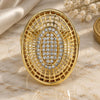 Oro Laminado Multi Stone Ring, Gold Filled Style with White Crystal, Polished, Golden Finish, 01.118.0025.09 (Size 9)