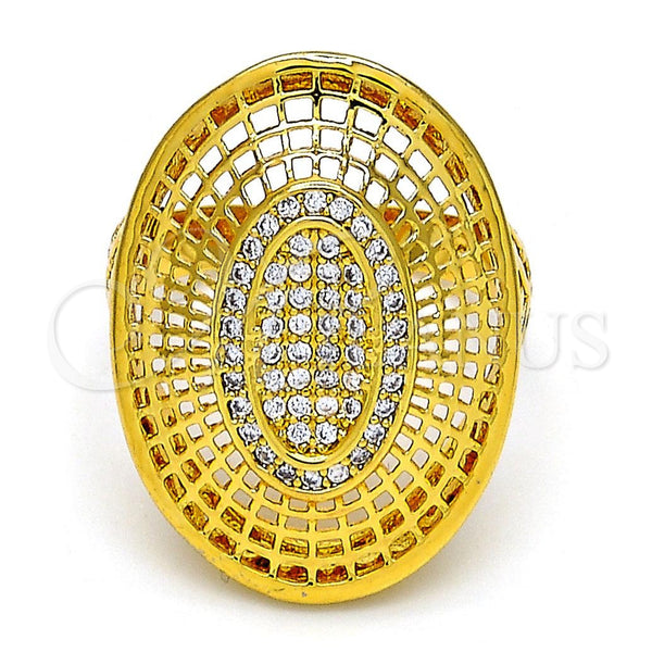 Gold Filled Ring — Multi Stone Ring with White Crystal Polished 01. — main product view — SKU 103760 | Oro Laminado anillo — Multi Stone Ring with cristal blanco pulido 01. — SKU 103760