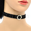 Oro Laminado Fancy Necklace, Gold Filled Style Choker and Flower Design, Polished, Golden Finish, 04.215.0002.13 (15 MM Thickness, 13 Inches Length)