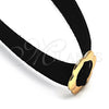 Oro Laminado Fancy Necklace, Gold Filled Style Choker and Flower Design, Polished, Golden Finish, 04.215.0002.13 (15 MM Thickness, 13 Inches Length)