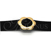 Oro Laminado Fancy Necklace, Gold Filled Style Choker and Flower Design, Polished, Golden Finish, 04.215.0002.13 (15 MM Thickness, 13 Inches Length)