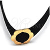Oro Laminado Fancy Necklace, Gold Filled Style Choker and Flower Design, Polished, Golden Finish, 04.215.0002.13 (15 MM Thickness, 13 Inches Length)