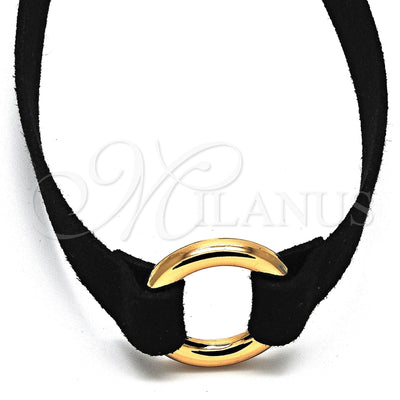 Oro Laminado Fancy Necklace, Gold Filled Style Choker Design, Polished, Golden Finish, 04.215.0003.13 (10 MM Thickness, 13 Inches Length)