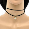 Oro Laminado Fancy Necklace, Gold Filled Style Choker and Ball Design, with Ivory Pearl, Polished, Golden Finish, 04.215.0010.13 (05 MM Thickness, 13 Inches Length)