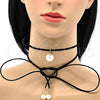 Oro Laminado Fancy Necklace, Gold Filled Style Choker and Ball Design, with Ivory Pearl, Polished, Golden Finish, 04.215.0014.72 (03 MM Thickness, 72 Inches Length)