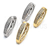 Oro Laminado Huggie Hoop, Gold Filled Style with White Micro Pave, Polished, Golden Finish, 02.217.0001.15