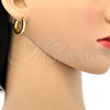 Stainless Steel Huggie Hoop, with White Crystal, Polished, Golden Finish, 02.216.0003