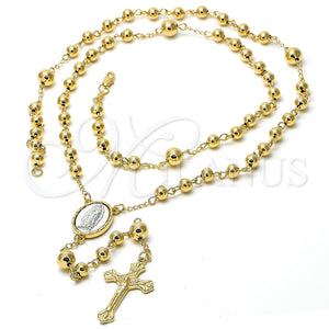 Gold Filled Jewelry — Medium Rosary Crucifix and Guadalupe Design Polished Two — main product view — SKU 103849 | Oro Laminado joyería — Medium Rosary Crucifix and Guadalupe diseño pulido Two — SKU 103849