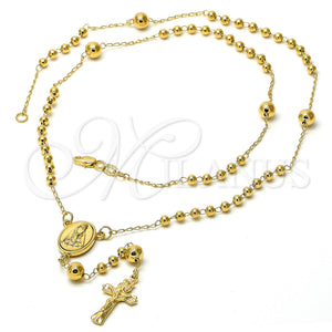 Gold Filled Jewelry — Thin Rosary Altagracia and Crucifix Design Polished 5. — main product view — SKU 103869 | Oro Laminado joyería — Thin Rosary Altagracia and Crucifix diseño pulido 5. — SKU 103869
