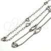 Stainless Steel Fancy Necklace, Polished, Steel Finish, 04.220.0002.34 (20 MM Thickness, 34 Inches Length)