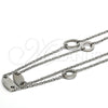 Stainless Steel Fancy Necklace, Polished, Steel Finish, 04.220.0001.65 (18 MM Thickness, 65 Inches Length)