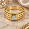 Oro Laminado Mens Ring, Gold Filled Style Solitaire Design, with White Cubic Zirconia, Polished, Golden Finish, 5.175.028.09 (Size 9)