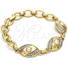 Dorado Oro Laminado Pulsera, vista 4 de la galería del producto por Mayoreo, vista adicional 4 del producto