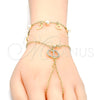 Oro Laminado Fancy Bracelet, Gold Filled Style Rolo Design, with Ivory Pearl, Polished, Golden Finish, 03.91.0064.14 (16 MM Thickness, 14 Inches Length)