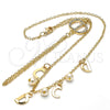 Oro Laminado Fancy Bracelet, Gold Filled Style Rolo Design, with Ivory Pearl, Polished, Golden Finish, 03.91.0064.14 (16 MM Thickness, 14 Inches Length)