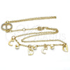 Oro Laminado Fancy Bracelet, Gold Filled Style Rolo Design, with Ivory Pearl, Polished, Golden Finish, 03.91.0064.14 (16 MM Thickness, 14 Inches Length)