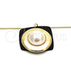 Oro Laminado Pendant Necklace, Gold Filled Style with Ivory Pearl, Polished, Golden Finish, 04.182.0050.30 (50 MM Thickness, 30 Inches Length)