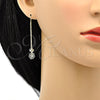 Oro Laminado Threader Earring, Gold Filled Style Flower Design, Polished, Golden Finish, 02.65.2499