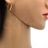 Stainless Steel Huggie Hoop, with Multicolor Opal, Polished, Golden Finish, 02.230.0005.16