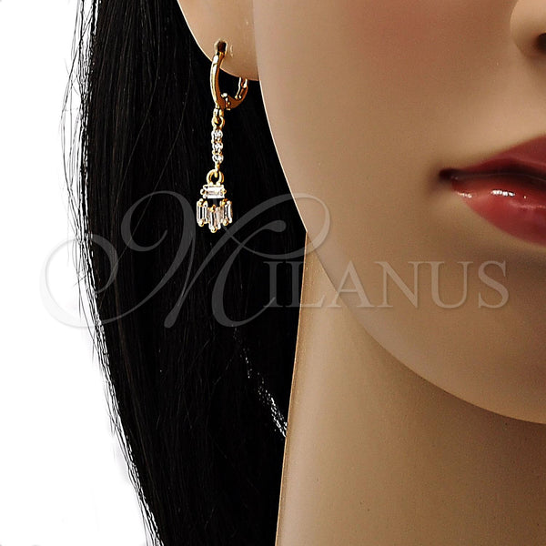 Gold Filled Ring — Long Earring Baguette Design with White Cubic Zirconia — alternate product view — SKU 104385 | Oro Laminado anillo — Long Earring Baguette diseño with blanco Cubic Zirconia — SKU 104385