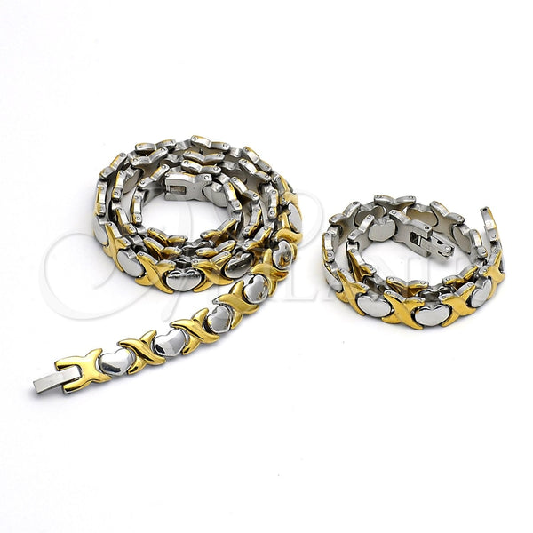 Stainless Steel Bracelet — Necklace and Bracelet Hugs and Kisses and Heart — alternate product view — SKU 104442 | Acero Inoxidable brazalete — Necklace and Bracelet Hugs and Kisses and corazón — SKU 104442