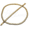 Stainless Steel Necklace and Bracelet, Hugs and Kisses and Heart Design, Polished, Golden Finish, 06.231.0001.2