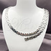 Stainless Steel Necklace and Bracelet, Hugs and Kisses and Heart Design, Polished, Steel Finish, 06.231.0001