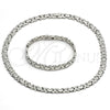 Stainless Steel Necklace and Bracelet, Hugs and Kisses and Heart Design, Polished, Steel Finish, 06.231.0001