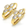 Oro Laminado Small Hoop, Gold Filled Style with White Cubic Zirconia, Polished, Golden Finish, 02.196.0019.1.15