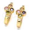 Oro Laminado Small Hoop, Gold Filled Style with Multicolor Cubic Zirconia, Polished, Golden Finish, 02.196.0022.2.18