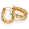 Oro Laminado Small Hoop, Gold Filled Style with White Cubic Zirconia, Polished, Golden Finish, 02.196.0039.15