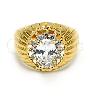Gold Filled Ring — Multi Stone Ring Flower Design with White Cubic — main product view — SKU 104556 | Oro Laminado anillo — Multi Stone Ring flor diseño with blanco Cubic — SKU 104556