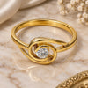 Oro Laminado Multi Stone Ring, Gold Filled Style with White Cubic Zirconia, Polished, Golden Finish, 01.63.0115.08 (Size 8)