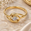 Oro Laminado Multi Stone Ring, Gold Filled Style with White Cubic Zirconia, Polished, Golden Finish, 01.63.0115.09 (Size 9)