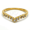 Oro Laminado Multi Stone Ring, Gold Filled Style with White Cubic Zirconia, Polished, Golden Finish, 120.043.09 (Size 9)
