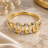 Oro Laminado Multi Stone Ring, Gold Filled Style with White Cubic Zirconia, Polished, Golden Finish, 01.63.0141.07 (Size 7)