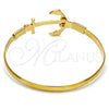 Oro Laminado Individual Bangle, Gold Filled Style Anchor Design, Polished, Golden Finish, 07.192.0012.06 (25 MM Thickness, Size 6 (2.75 Diameter))