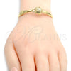 Oro Laminado Individual Bangle, Gold Filled Style Flower Design, Polished, Golden Finish, 07.192.0014.03 (12 MM Thickness, Size 3 (2.00 Diameter))