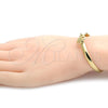 Oro Laminado Individual Bangle, Gold Filled Style Flower Design, Polished, Golden Finish, 07.192.0014.03 (12 MM Thickness, Size 3 (2.00 Diameter))