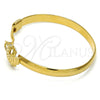 Oro Laminado Individual Bangle, Gold Filled Style Flower Design, Polished, Golden Finish, 07.192.0014.03 (12 MM Thickness, Size 3 (2.00 Diameter))