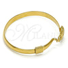 Oro Laminado Individual Bangle, Gold Filled Style Flower Design, Polished, Golden Finish, 07.192.0014.03 (12 MM Thickness, Size 3 (2.00 Diameter))