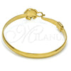 Oro Laminado Individual Bangle, Gold Filled Style Flower Design, Polished, Golden Finish, 07.192.0014.03 (12 MM Thickness, Size 3 (2.00 Diameter))