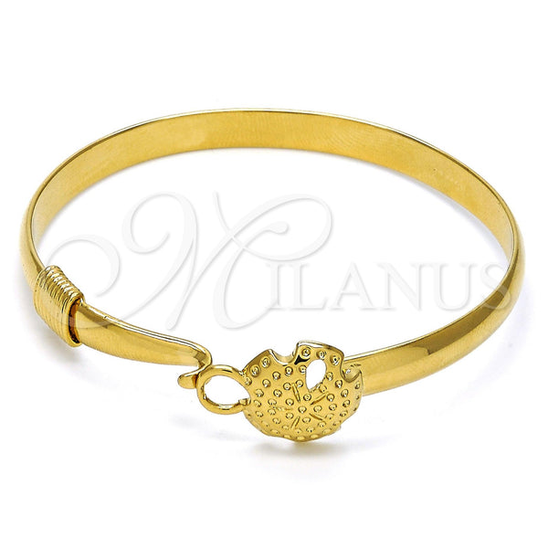 Gold Filled Jewelry — Individual Bangle Flower Design Polished 07. 12 MM — main product view — SKU 104806 | Oro Laminado joyería — Individual Bangle flor diseño pulido 07. 12 MM — SKU 104806