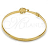 Oro Laminado Individual Bangle, Gold Filled Style Flower Design, Polished, Golden Finish, 07.192.0014.06 (12 MM Thickness, Size 6 (2.75 Diameter))
