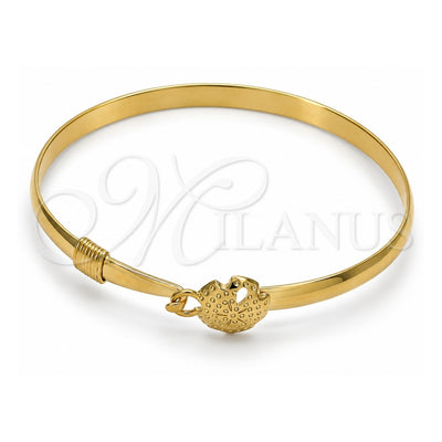 Oro Laminado Individual Bangle, Gold Filled Style Flower Design, Polished, Golden Finish, 07.192.0014.06 (12 MM Thickness, Size 6 (2.75 Diameter))