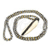 Stainless Steel Pendant Necklace, Leaf Design, with Dark Brown Crystal, Polished, Steel Finish, 04.232.0001.31 (04 MM Thickness, 31 Inches Length)