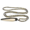 Stainless Steel Pendant Necklace, Leaf Design, with Dark Brown Crystal, Polished, Steel Finish, 04.232.0001.31 (04 MM Thickness, 31 Inches Length)