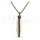 Stainless Steel Pendant Necklace, Leaf Design, with Dark Brown Crystal, Polished, Steel Finish, 04.232.0001.31 (04 MM Thickness, 31 Inches Length)
